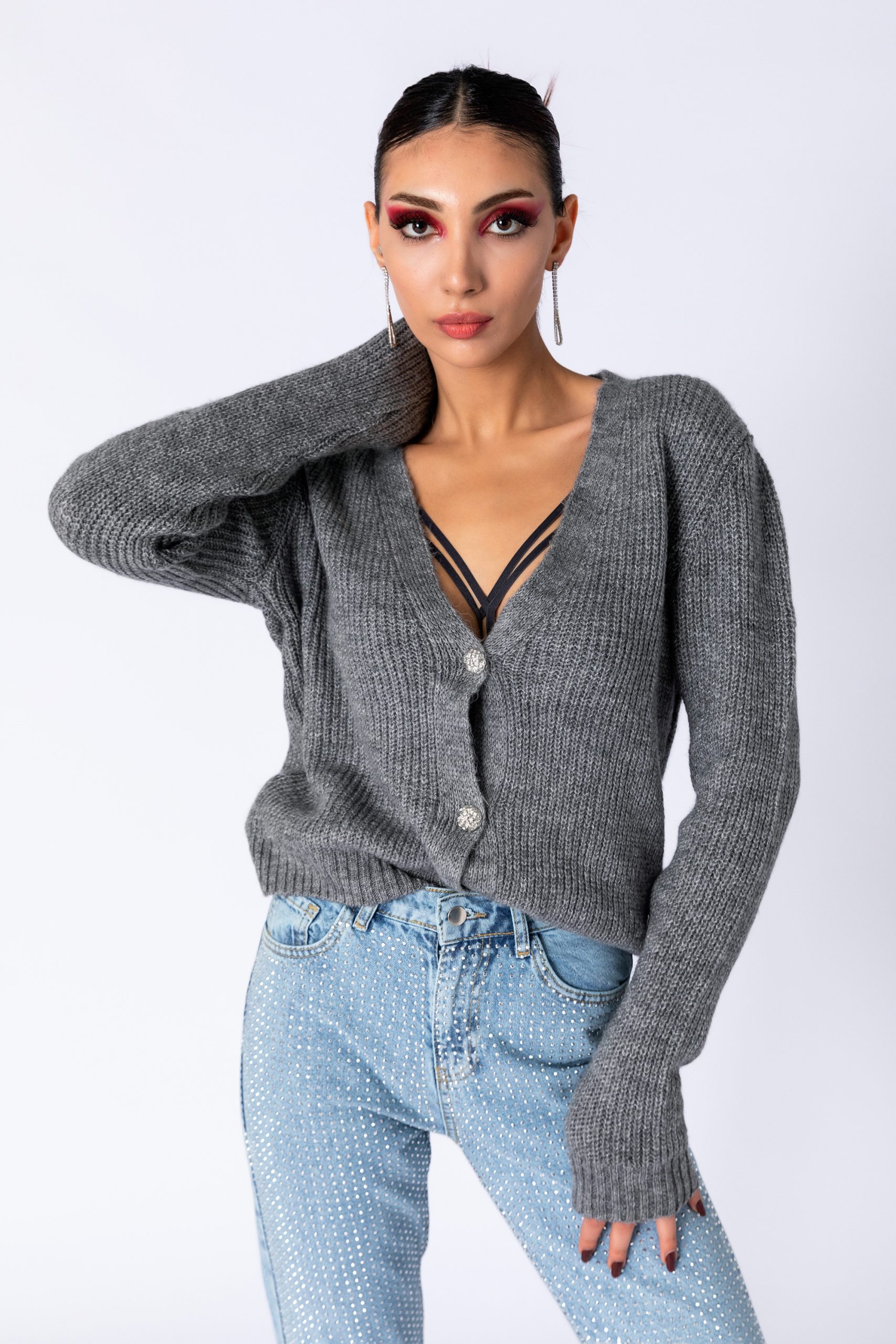 Taşlı Mavi Denim Pantolon - Görsel 2