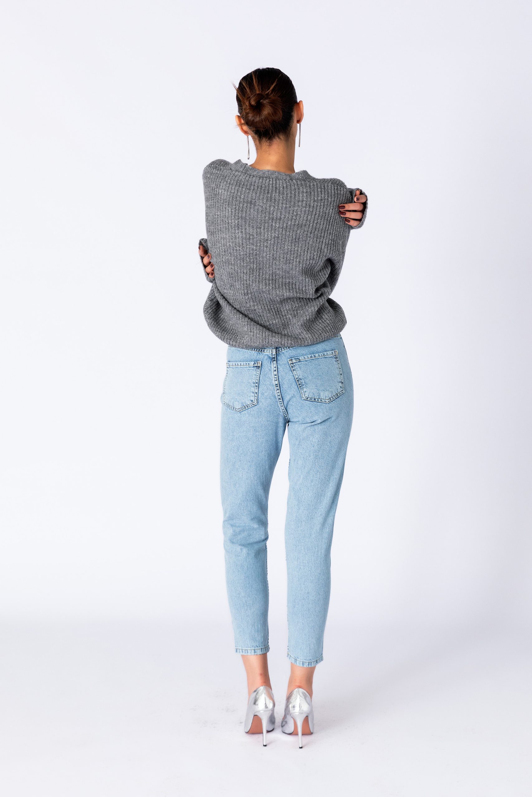 Taşlı Mavi Denim Pantolon - Görsel 4