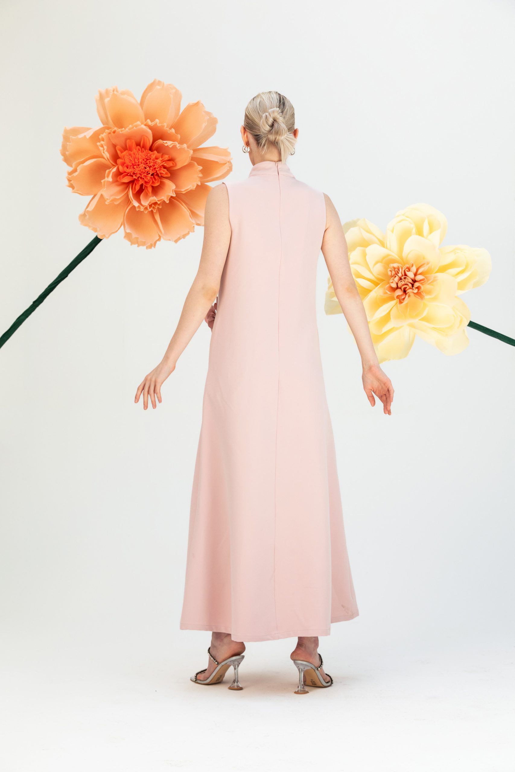 Pembe Çiçekli Elbise - Görsel 8