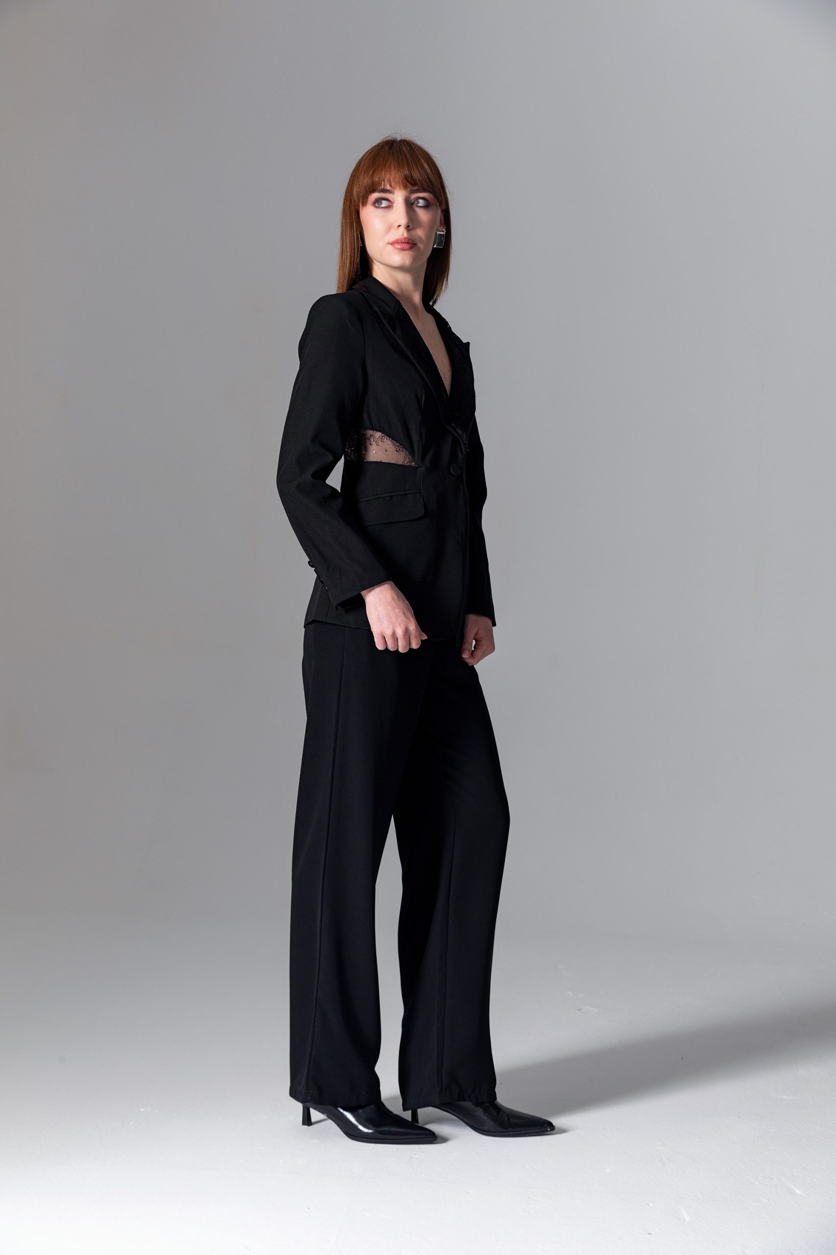 Siyah Dantelli Blazer Ceket - Görsel 6