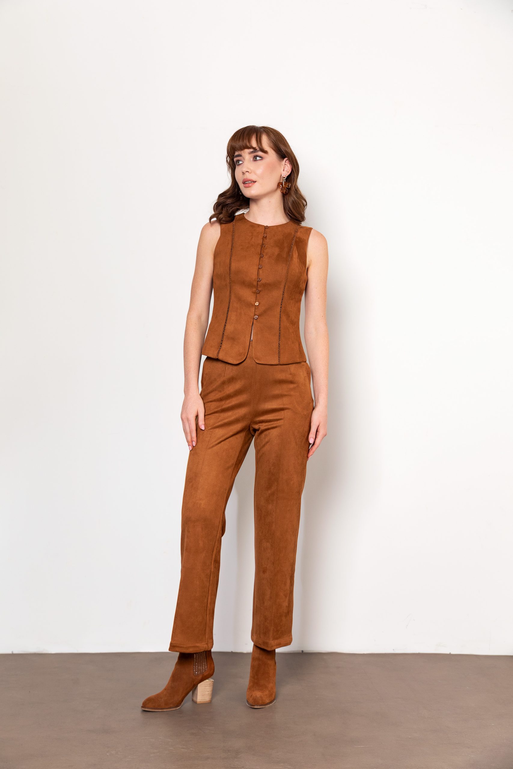 Camel Süet Pantolon