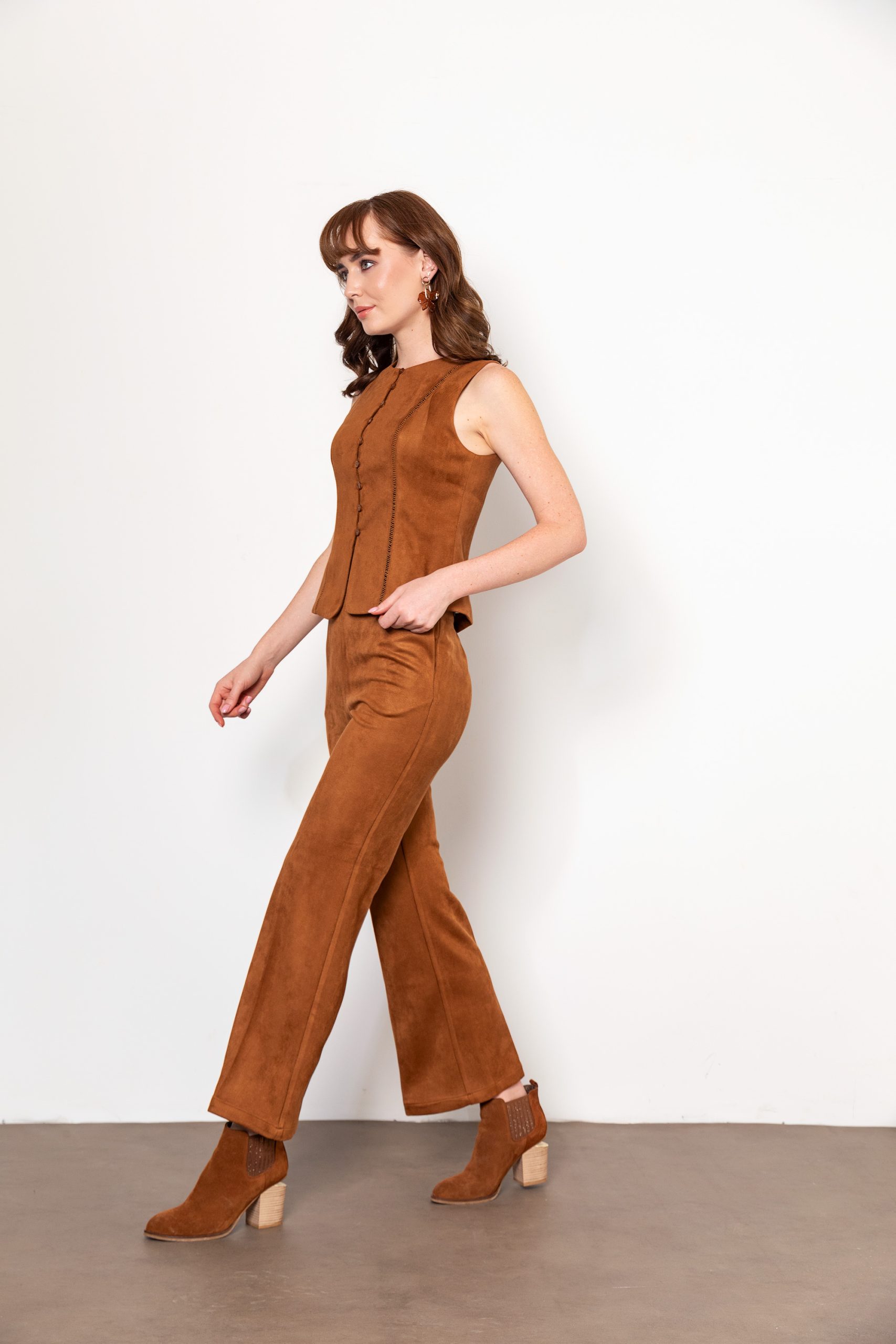 Camel Süet Pantolon - Görsel 3