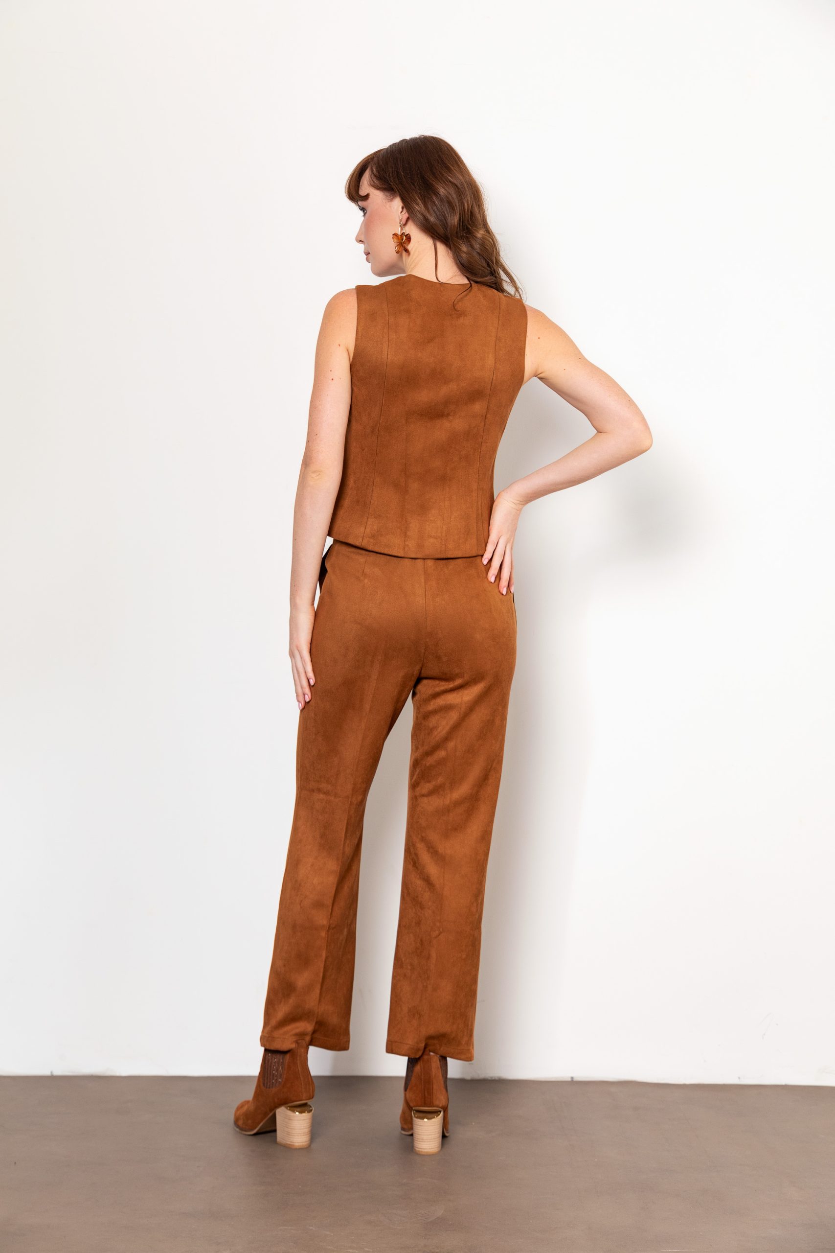 Camel Süet Pantolon - Görsel 7